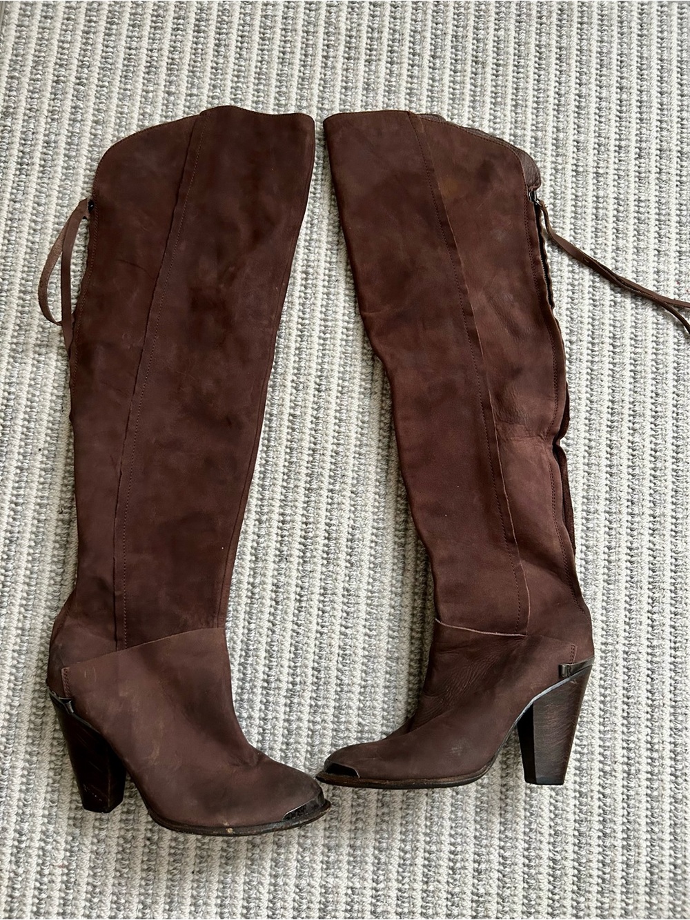 Women’s Sam Edlman Over-the-Knee Brown Suede Heeled Boots